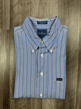 Faconnable Striped Long Sleeve Button Down - XL